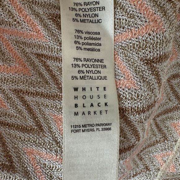 White House Black Market Stunning Pink & Gold Tank Blouse NWOT - Picture 6 of 8